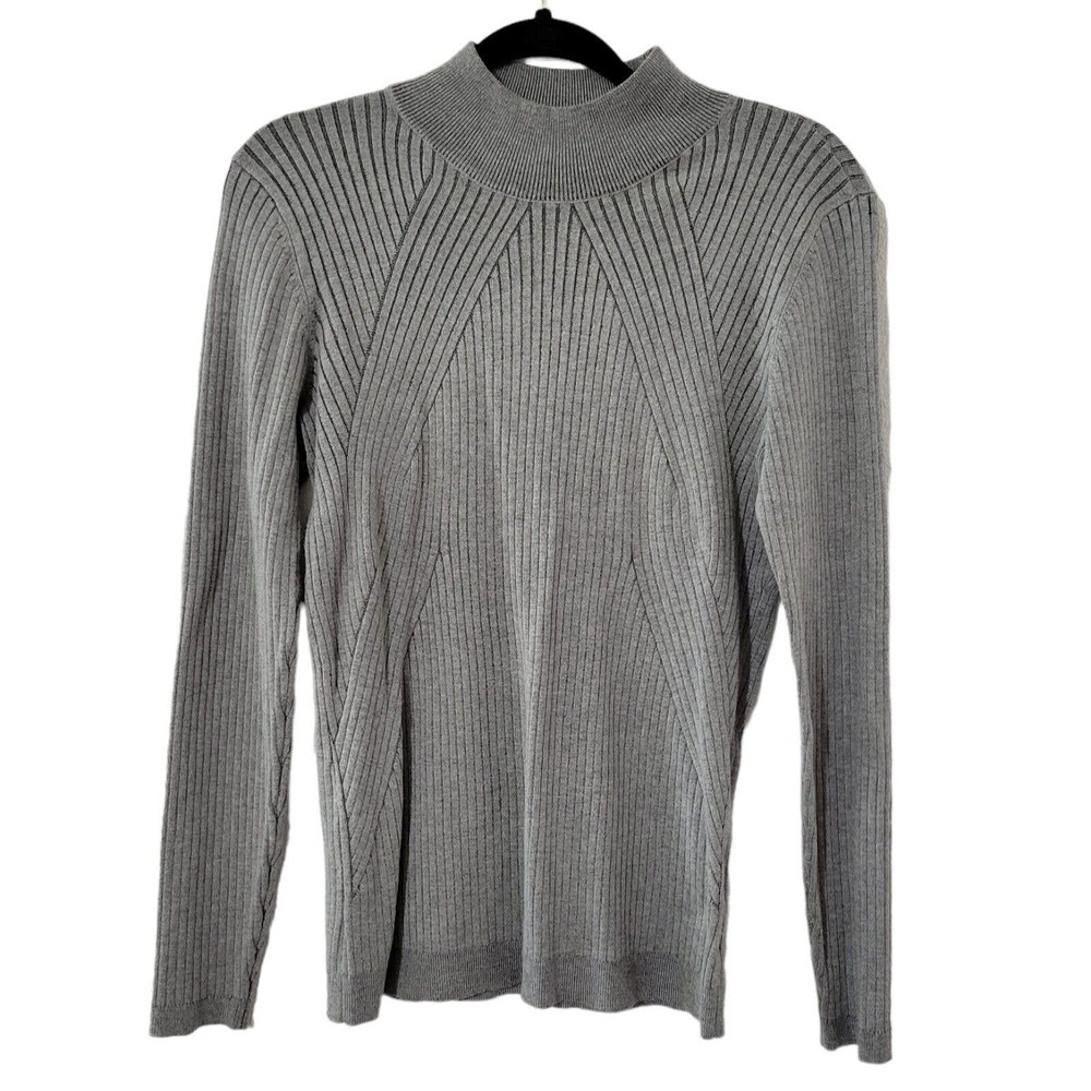 EUC, Tribal Women's Medium Long Sleeve Mock Neck Pullover Ribbed Sweater